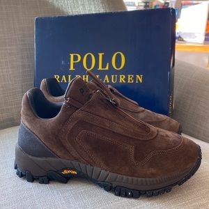 Ralph Lauren Grayson Calf-Suede Zip Sneaker. New. Never worn. US 7.5